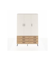 Arges Dolap 5 Raflı 6 Çekmeceli Tek Askılı 132x30x195 Aytaşı-Aytaşı/Çam