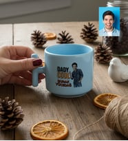 Kişiye Özel Karikatürlü Babaya Hediye Daddy Cool T Pastel Kupa Babalar Günü Hediyesi