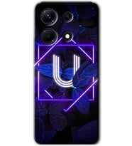 İnfinix Note 30 Pro Kılıf HD Desen Baskılı Kılıf - Dark Neon Yaprak U Harfi