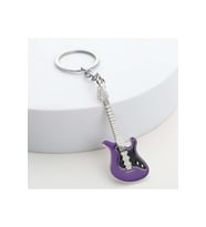 Gitar Mor Gitarist Hediye Anahtarlık veya Çanta Süsü (Çok Renkli)