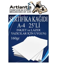 A4 Sertifika Kağıdı Kalın 25 Adet Gramajlı Fotokopi Kağıdı 160 gr Tüm Yazıcılara Uyumlu 21x29.7 cm Kalın Baskı Kağıdı (Beyaz)