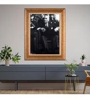 Altın Varaklı Paspartulu Çerçeveli Tablo hb1550