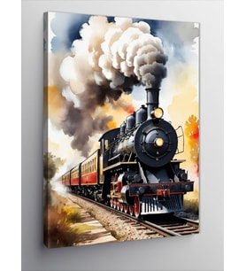 Kanvas Tablo Dumanlı Buharlı Tren