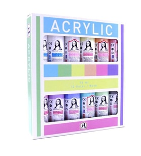 Südor Mona Lisa Akrilik Boya 12 Renk x 70 ml Set (Chalky) 