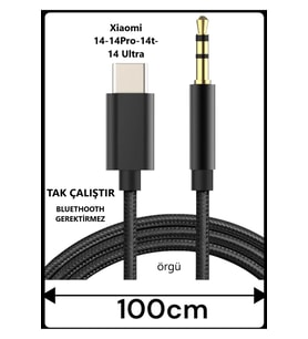 Xiaomi Mi 14 Pro Xiaomi Mi 14 Ultra Mi 14t Pro Aux Kablo Type C Aux Kablo Dac Çipli Tak Çalıştır