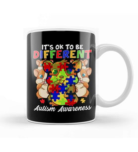 It s OK To Be Different Autism Awareness Bunnies Kupa Bardak Porselen