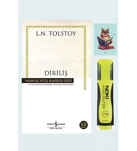 Diriliş - Hasan Ali Yücel Klasikleri - Tolstoy 9789944886666 Sarı Fosforlu Kalem - Not Defterli Seti (Renksiz)