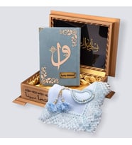 GOLD SANDIKLI HAFIZ BOY KUR'AN-I KERİM SETİ SET(GÖKYÜZÜ)