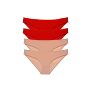 Mulvxbrf Brf02 4 Adet Eko Set Likralı Kadın Slip Külot Kırmızı Ten (Mulvix)