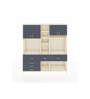 Hyperion Dolap 11 Raflı 6 Çekmeceli 4 Kapaklı 220x44x243 Aytaşı-Antrasit/Antrasit