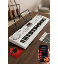 Midex PS-1500WH Başlangıç İçin 61 Tuşlu Org Notalık Adaptör Öğrenim Metodu (100 Ses 100 Ritim)