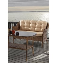 ReHome Rattan Orkide Bahçe Takımı (2+1+1+Masa) (Kahverengi Açık)