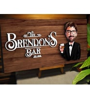 BK Gift Kişiye Özel Karikatürlü Kabartma Tasarım Ceviz Ahşap Bar Tabelası, Home Bar Tabela, Rustik Ev Dekorasyonu, Duvar Dekoru-2