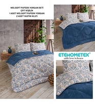 ETE HOMETEX ÇİFT KİŞİLİK LÜX WELSOFT YORGAN SETİ 195X215CM AKSU İNDİGO 8696474231943