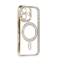  İPhone 16 Uyumlu Joke Ultra Koruma Simli Magneticsafe Kılıf (Gold)