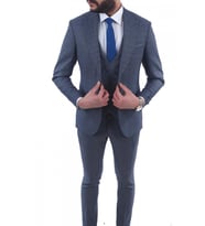 Jan Carlucci Slimfit Yelekli Drop 6 Takım (Mavi)