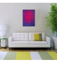 Lacivert ve Kırmızı Renklerde Japonca Poster Kanvas Tablo 50 x 70