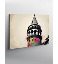 Kanvas Tablo Galata Kulesi İllüstrasyonu