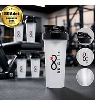 Logonuza Özel 50 Adet S100 650 ml Shaker Beyaz Kapaklı Sporcu Suluk Kurumsal