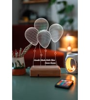 4 Balon Anneler Gününe, Sevgiliye 16 Renk Kumandalı 3D Gece Lambası