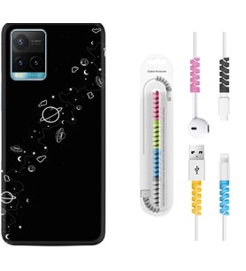 Vivo Y11S Y21S Y20 Y20S Y70 Kılıf Kablo Koruma Spiral Silikon Planet 1620