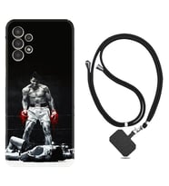 Samsung Galaxy M14 Kılıf Resimli Boyun Askılı İpli Desenli Silikon Muhammed Ali 1369