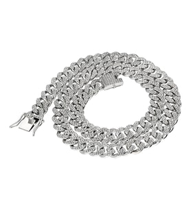 Chavin 13 mm. Kalın 60 cm. Taşlı Alloy Bayan Erkek Zincir ek54by