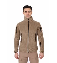 Bej Taktik Polar Hırka - Askeri Outdoor Polar