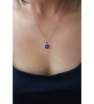 Bella Gloria Laci Nazar Boncuklu Kalp Roz Gümüş Kolye (TGK0370)