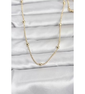 CM 14K Gold Renk Top Zincir 60 cm Kadın Kolye - TJ-BKO10960