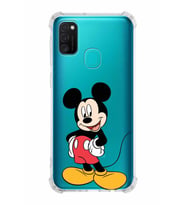 Samsung Galaxy M30s  Köşe Korumalı Antişok Kapak Mickey Mouse Tasarımlı Şeffaf  Kılıf