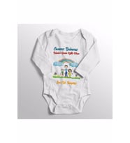 Unisex Bebek Beyaz Canımız Babamız Babalar Günü Zıbını