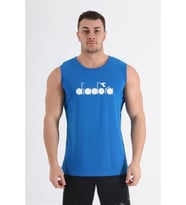 Diadora Therm Erkek Saks Kolsuz T-shirt - 1ATL01-Saks