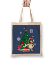 Sandy Cheeks Around The Christmas Tree Spongebob Bez Çanta Uzun Saplı