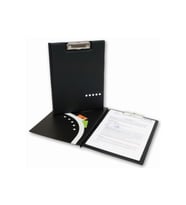 Kapaklı Sekreterlik A4 Pvc Double Color 100 Yaprak Kapasiteli Clip Board 24x32 cm (Siyah)