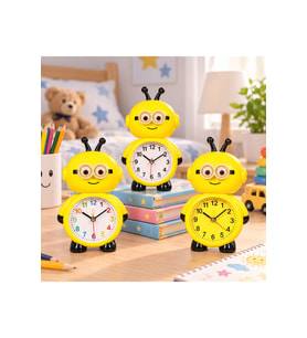 Çalar Saat Sarı Robot 18 Cm Pilli