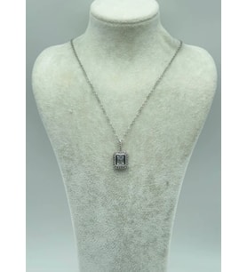 Çelik Silver Baget Tek Taş Kolye - 25-ctr25