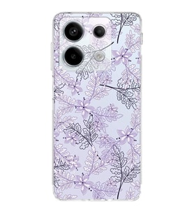 PrintiFy Xiaomi Redmi Note 13 Pro 5G Uyumlu Kamera Korumalı Floral Lila Tasarımlı Kılıf