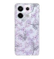 PrintiFy Xiaomi Redmi Note 13 Pro 5G Uyumlu Kamera Korumalı Floral Lila Tasarımlı Kılıf