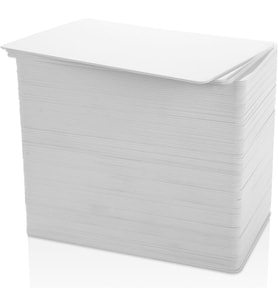 adet beyaz PVC kart, boş, CR80, 85,5 x 54 mm, 0,76 mm