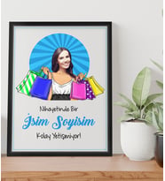 Kişiye Özel Nihayetinde Kolay Yetişmiyor Karikatürlü Siyah 21x30 Çerçeve oh938