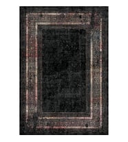Rovigo Home Dijital Baskı Yıkanabilir Kaymaz Taban Salon Halısı Ve Yolluk RVG0893-FNL110 (Siyah)