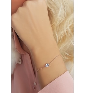 Vaoov 925 Ayar Gümüş Damla Taşlı Bileklik (Gold)
