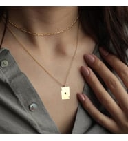 Kişiye Özel Maça As Kolye 925K Gümüş (Gold)