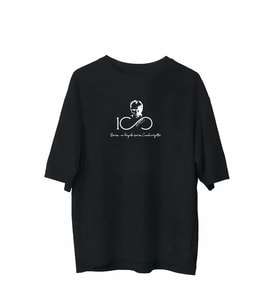 Erkek Baskılı T-Shirt Kısa Kol Bisiklet Yaka Regular Fit Rahat Kalıp Günlük Tişört - Siyah