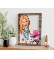 BK Gift Kişiye Özel Ev Hanımı Karikatürlü 3D Ahşap Tablo, Sevgiliye Hediye, Arkadaşa Hediye, Yıl Dönümü Hediyesi, Doğum Günü Hediyesi-1