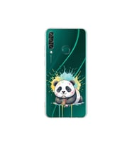 Huawei Y6P ile Uyumlu Splash Panda Tasarımlı Şeffaf Silikon Kılıf