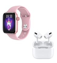 HW22 Plus Pembe Akıllı Saat Airpods Pro Anc Özellikli Bluetooth Kulaklık