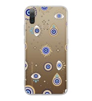 PrintiFy General Mobile GM 10 ile Uyumlu Nazar Boncuğu 5  Kamera Korumalı Şeffaf Silikon Kılıf
