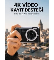 48 MP Dijital Kamera 4K Video Çekim Özellikli Kompakt Tasarım